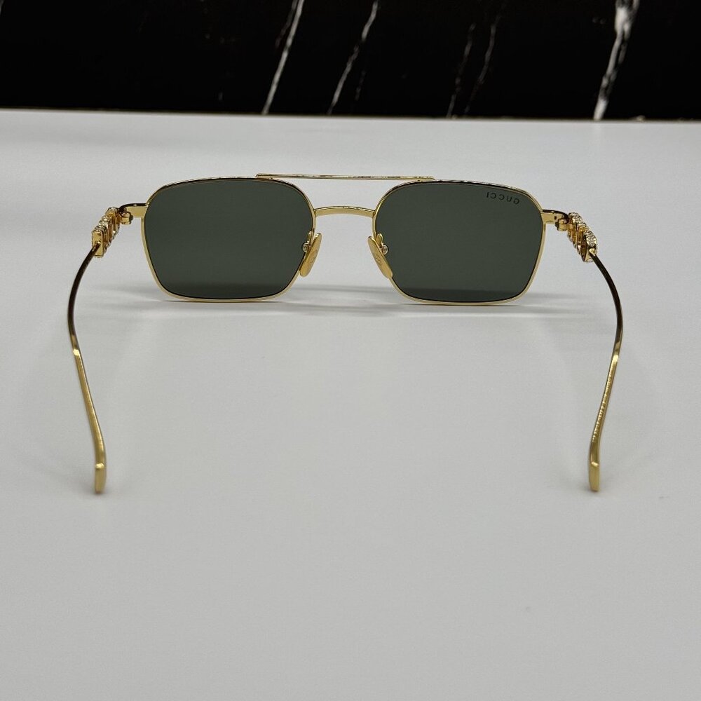 NEW GUCCI SUNGLASSES GOLD UNISEX EYEWEAR GUCCI GG1804S 001 - Picture 8 of 13